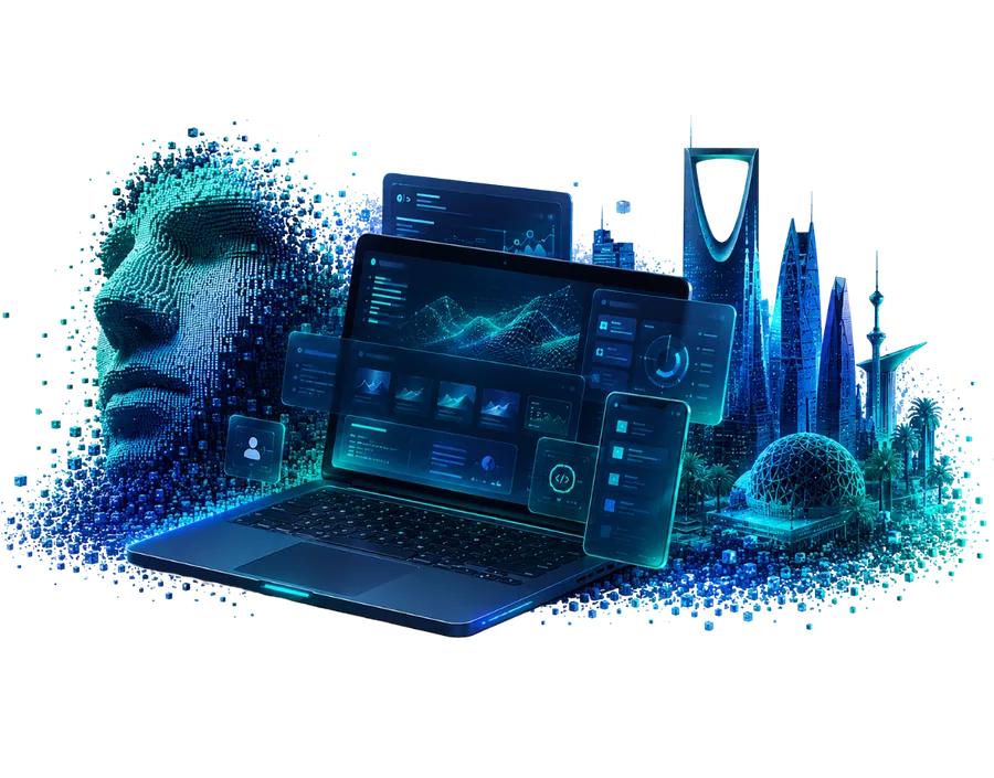 Tech interface for professional website design in Saudi Arabia