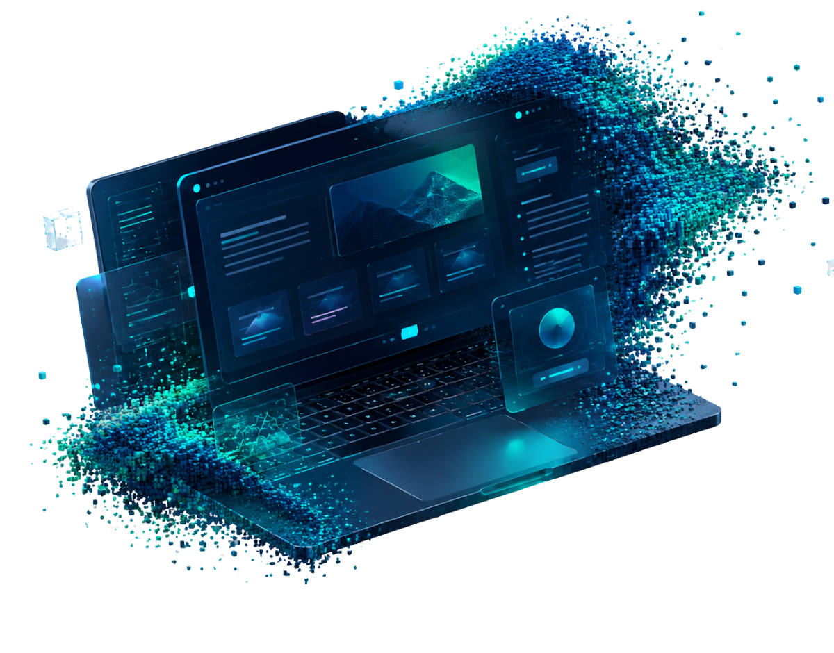 تصميم مواقع احترافية بلوحة تقنية حديثة